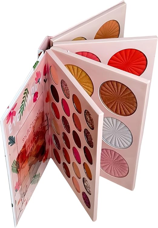 All-in-One Eyeshadow Palette Makeup Book – 4 Layers with Highlighter, Blusher, Concealer – Complete Face Makeup Kit for Daily Use