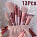 13 Pcs Makeup Brush Set Soft hair Loose Powder Eyeshadow Concealer Contour Eyeliner brush Foundation Beauty Cosmetic tools (R.I cosmetics)